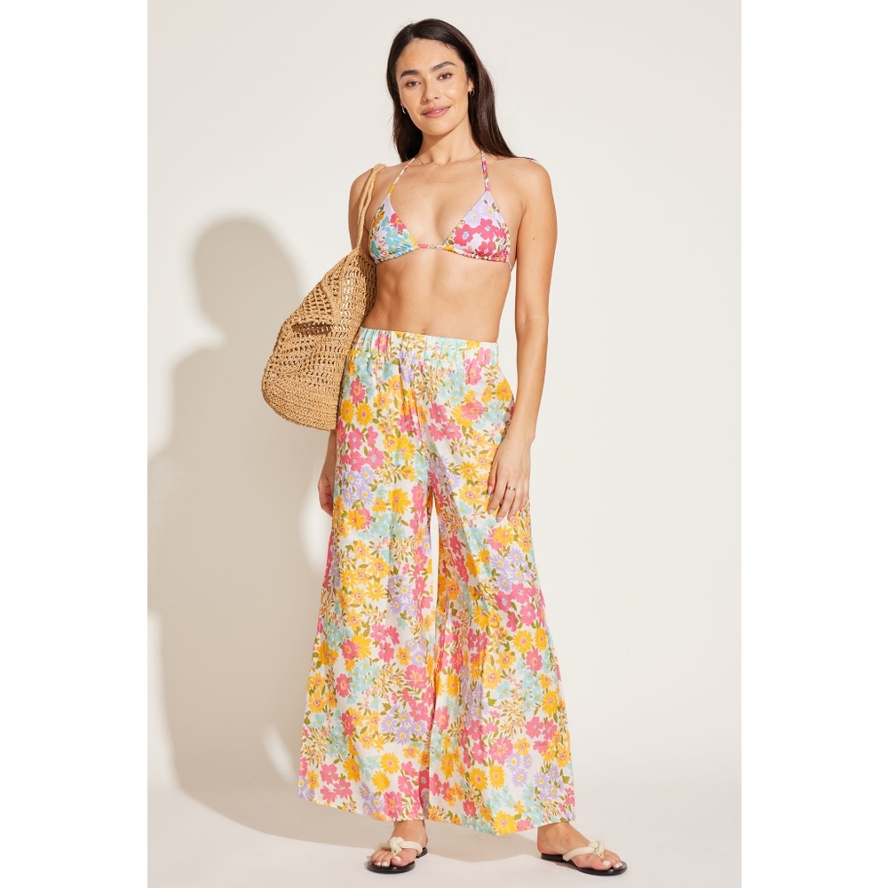 Vitamin A Tallows Wide Leg Linen Pants Wildflower Size Medium